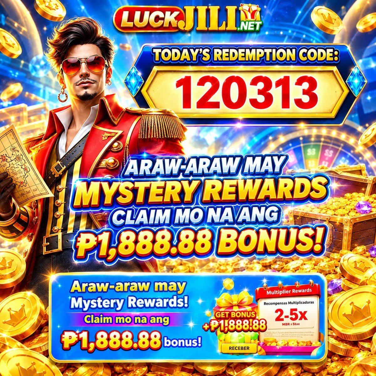 LuckJili_'s tweet photo. ✨Bonus Redeem Code Ngayon: 1️⃣2️⃣0️⃣3️⃣1️⃣3️⃣

🎉 Mystery Bonus na! 
🎁 I-mark na ang calendar mo sa 2, 3, 7, 15 at 30
dahil may mga surpresa na naghihintay 
💰  Ang gantimpala ay hanggang ₱88,888 🔥 https://t.co/OzSGdwCFut