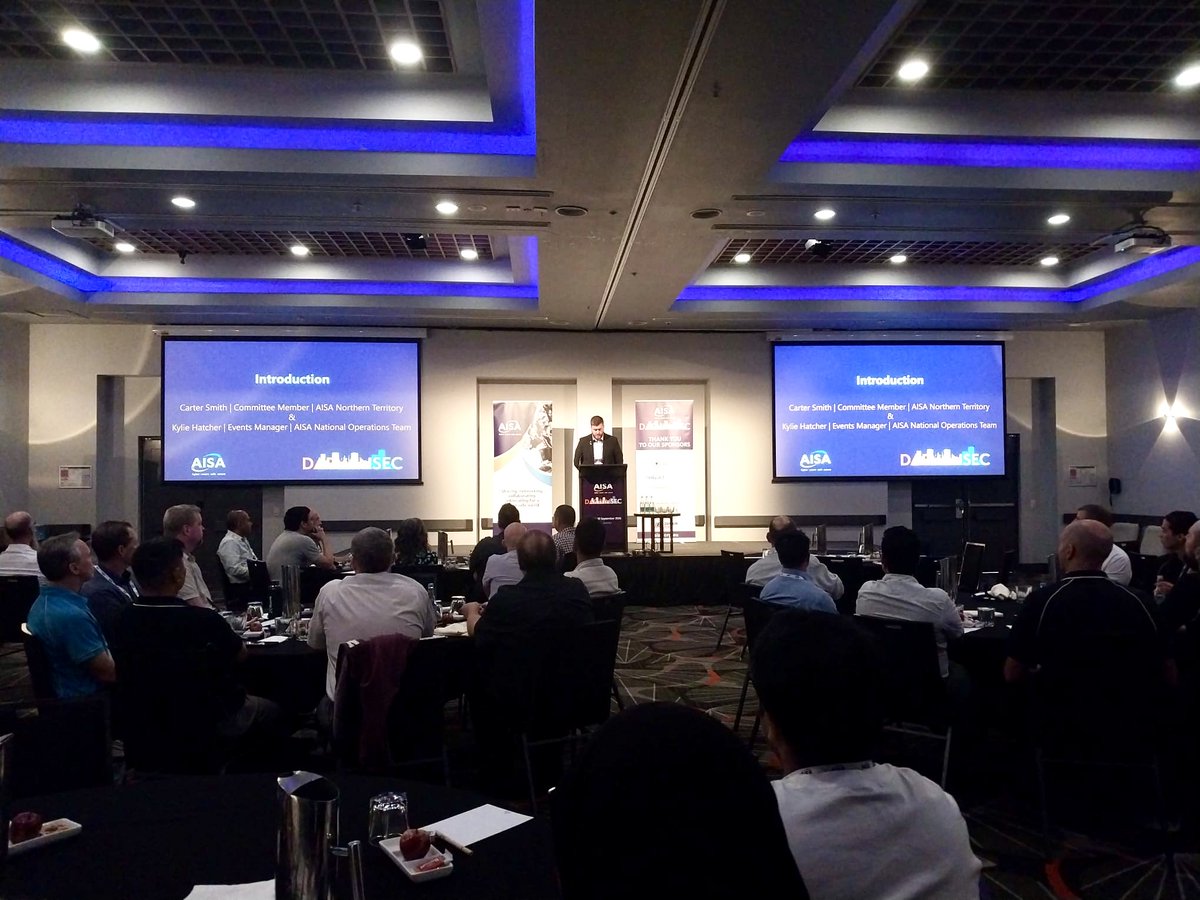 AISA_National's tweet photo. AISA's Security Days made their way to Darwin last week, drawing together over 85 industry cyber professionals. The Branch Chair role was officially handed over to Carter Smith.

Thank you to the NT Branch Committee for hosting a successful event. https://t.co/tj274B9d7Y