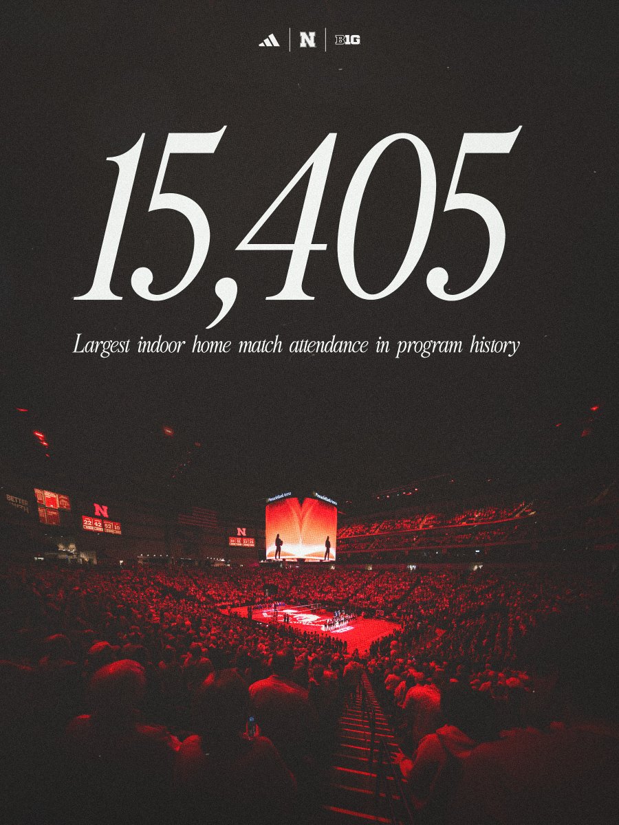 HuskerVB's tweet photo. Boom. #AnotherAttendanceRecord https://t.co/77HBL3SkRO