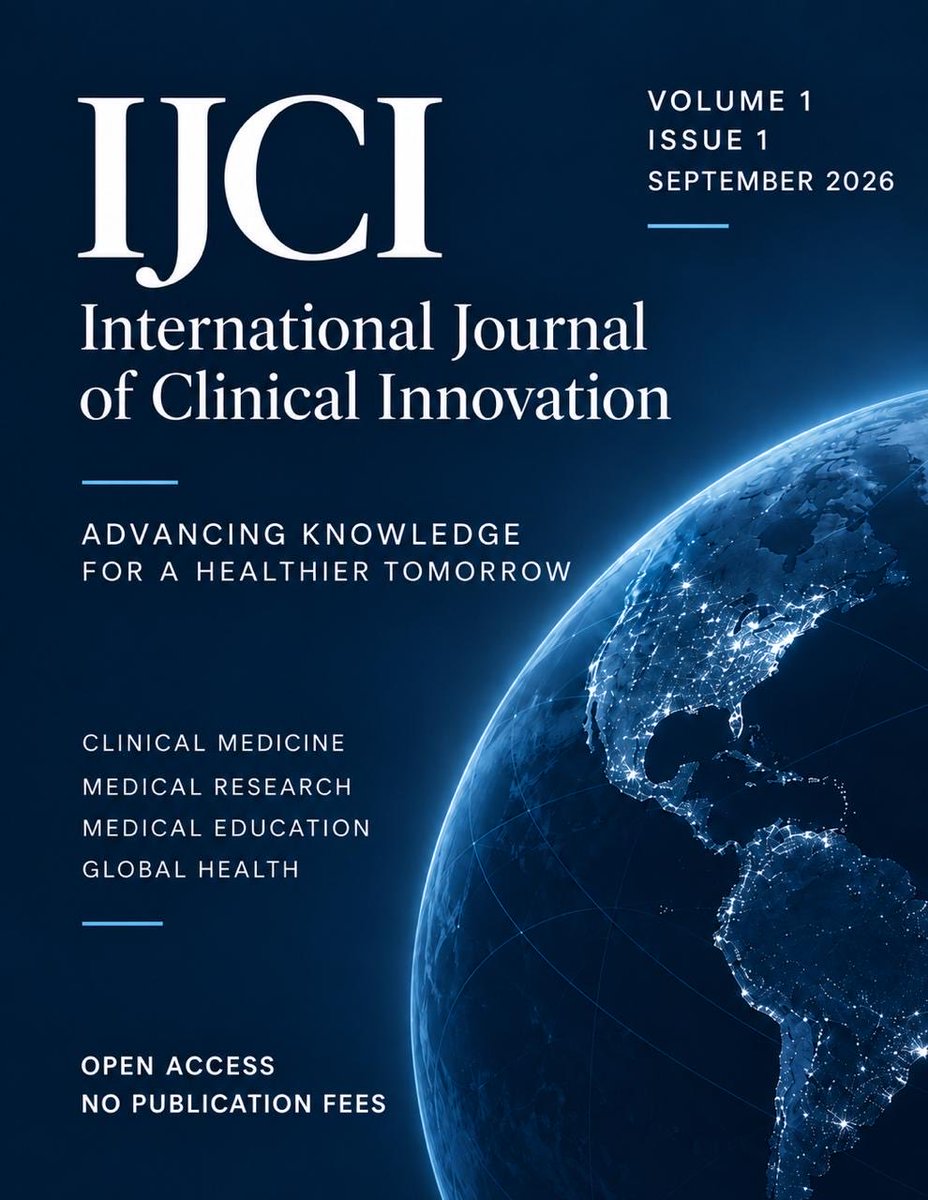 IJCInnovation's tweet photo. Introducing Volume 1, Issue 1 of the International Journal of Clinical Innovation (IJCI). 🌍📘

Open access. No publication fees. Multidisciplinary clinical research.

🔗 https://t.co/OOD1t8v7c1

#OpenAccess #MedicalResearch #ClinicalInnovation #IJCI https://t.co/ivgwBm0pVh