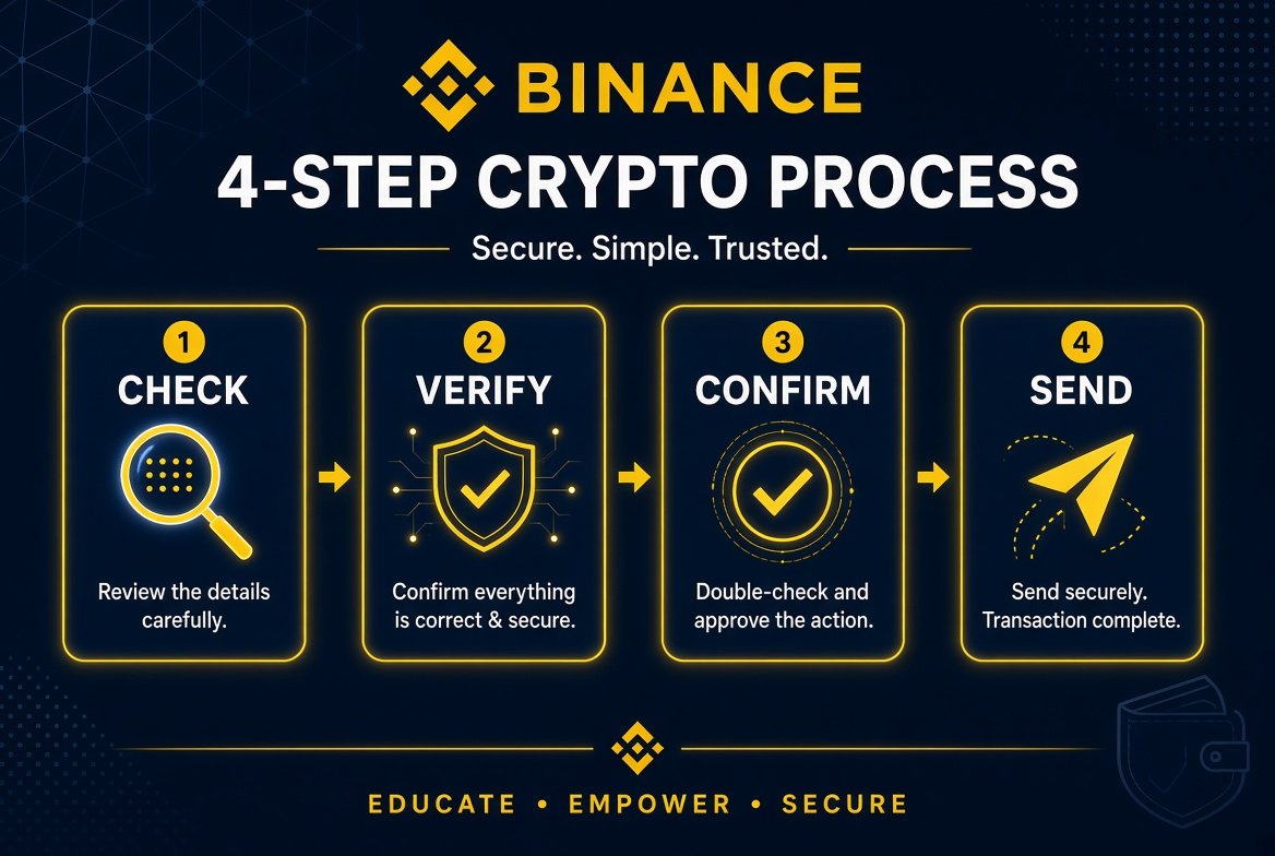 Block_Prime11's tweet photo. My simple checklist:

Check → Verify → Confirm → Send

Take a few seconds to verify the asset, amount, address and network before making a transaction. https://t.co/HnwUlIE6Eh