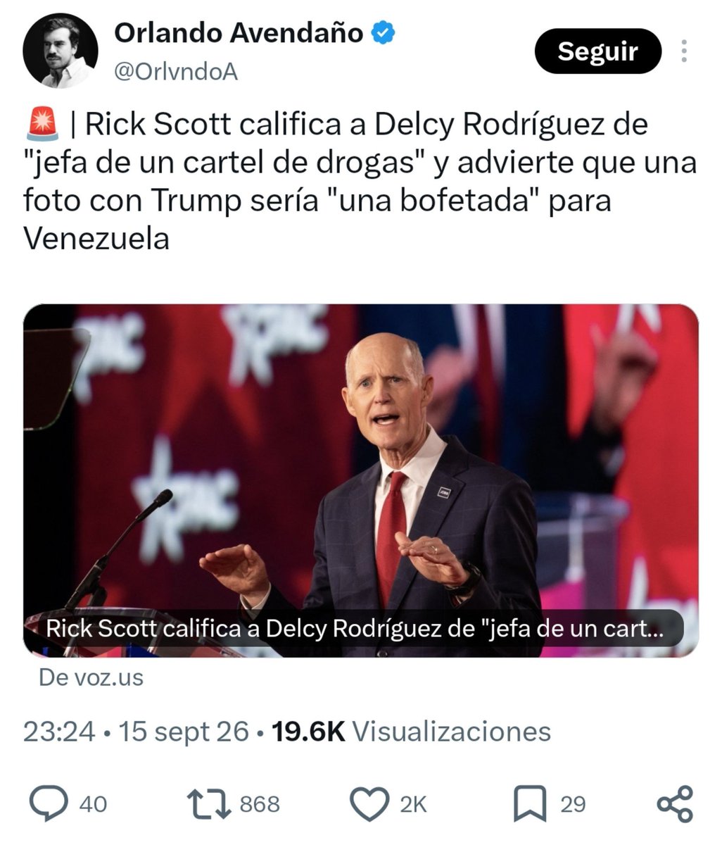 cuquirobollo_24's tweet photo. Tan lindo. O sea que como los chavistas son los sirvientes de Trump, ahora son un poquito menos narcos. No me jodan. Los únicos que de verdad  aprecian a los venezolanos son Rick Scott o María Elvira Salazar y Carlos Giménez, aparentemente. Una burla esto. https://t.co/Ts5RVnsgci