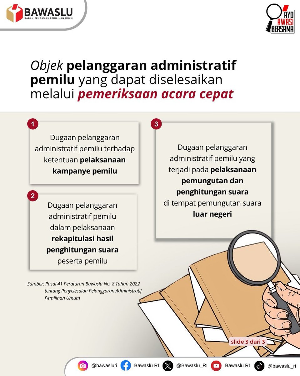 BawasluSubang's tweet photo. Kenapa disebut acara cepat? Karena penyelesaian dugaan pelanggaran adminsistratif pemilunya diselesaikan pada hari yang sama saat terjadinya pelanggaran pemilu 😉 https://t.co/uSw2WboYy3