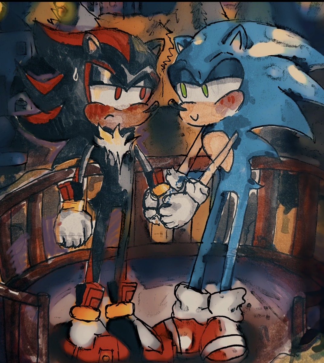 sawnic_x's tweet photo. Hedgies..,,,,, #sonadow trying to get used to drawing actual places so here’s the practice I <3 them #sonicthehedgehogㅤㅤㅤ https://t.co/cJSaQ3IHZu
