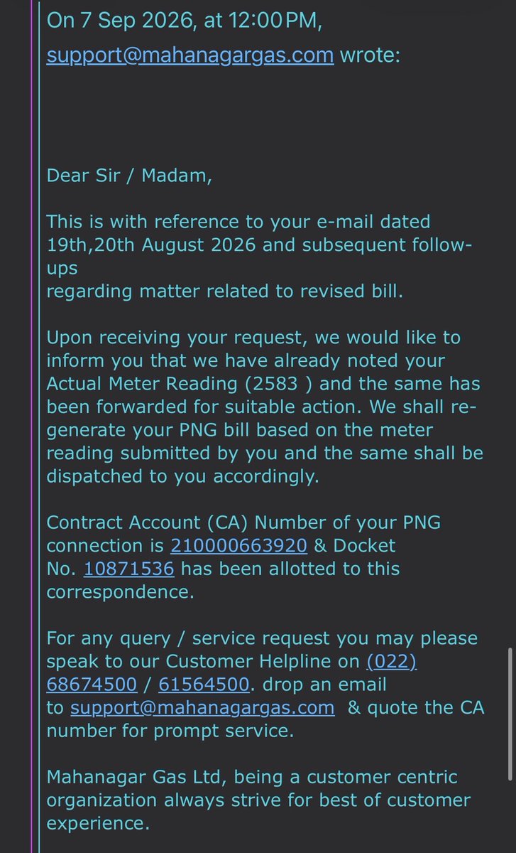 versatileprasad's tweet photo. @mahanagargas docket number 10871536 still no update on rectified bill i need grivience to be raised @PNGRB_ https://t.co/2B5dAW8m04