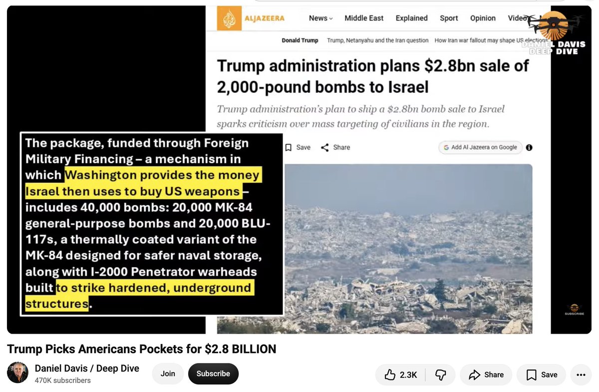 HeidiHoffWurst's tweet photo. We'll probably 'drop-ship' the merchandise ...

Trump Picks Americans Pockets for $2.8 BILLION
Danny Davis with Ana Kasparian
https://t.co/EPNNLjKg41

What freakin' idiots in DC, military industrial complex, deep state and the Pentagon, who did this for Bibi. https://t.co/iSVfvM0HM5