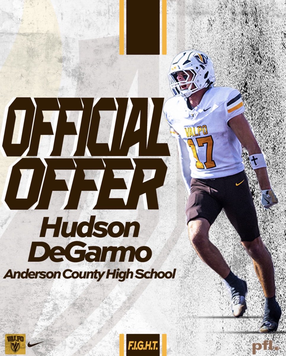 DegarmoHudson's tweet photo. After a great call with @CoachWaddle I am excited to announce I have received an offer from Valparaiso university!🏈
Thank you all for sticking with me through the process, I’m excited to get back on campus and experience valpo again. F.I.G.H.T.
 @GordonJaelon @CoachNank @_MichaelJoseph_ @CoachFeltrop @CoachNank @CoachGeiger_