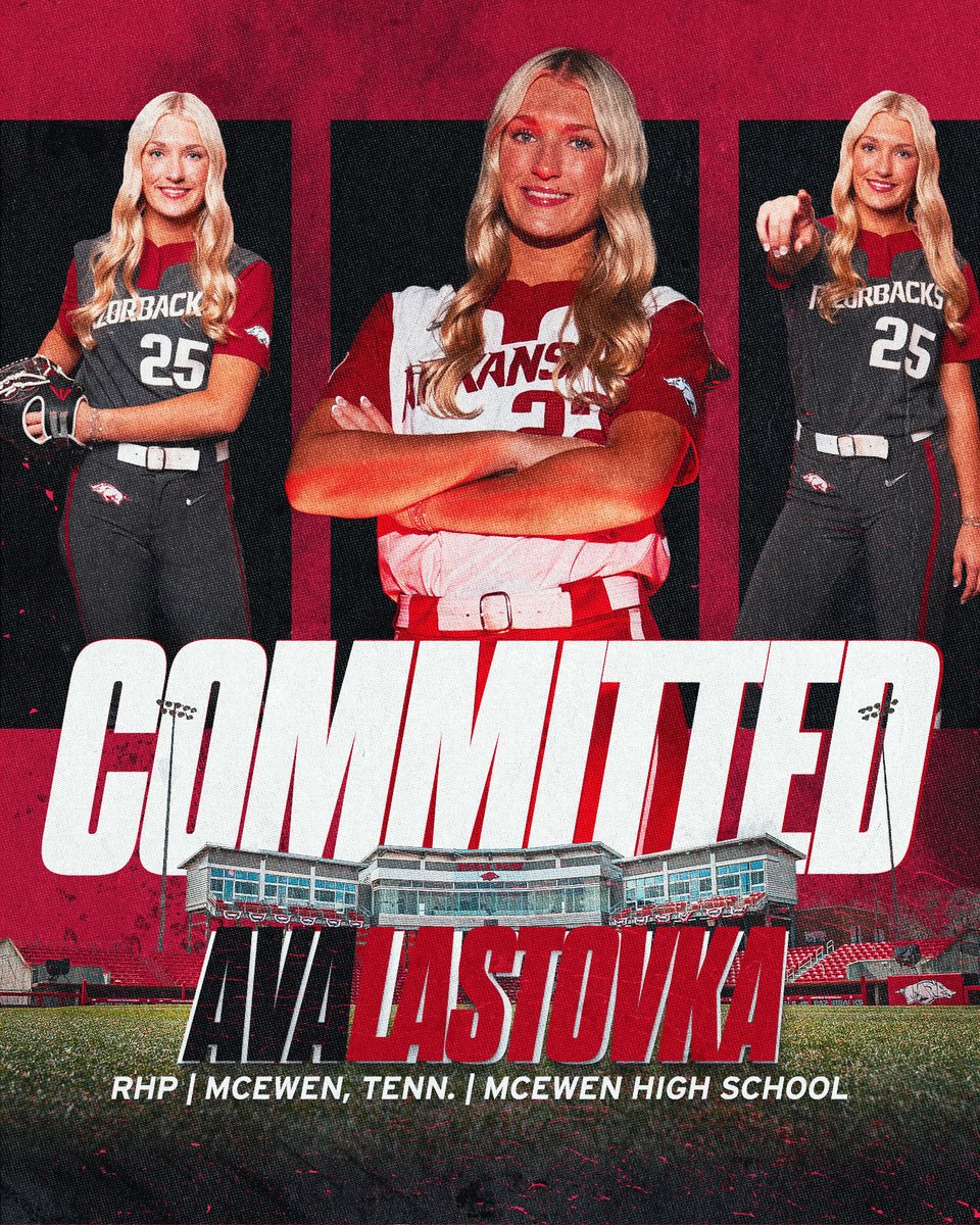 AvaLastovka11's tweet photo. I AM A RAZORBACK!!🐗🐗
I’m super excited to announce my commitment to the University of Arkansas! I can’t wait to call Fayetteville my home! Woo Pig Sooie!!❤️🤍
@RazorbackSB 
@WowFactorGold 
#commited https://t.co/dBv3RWK87C