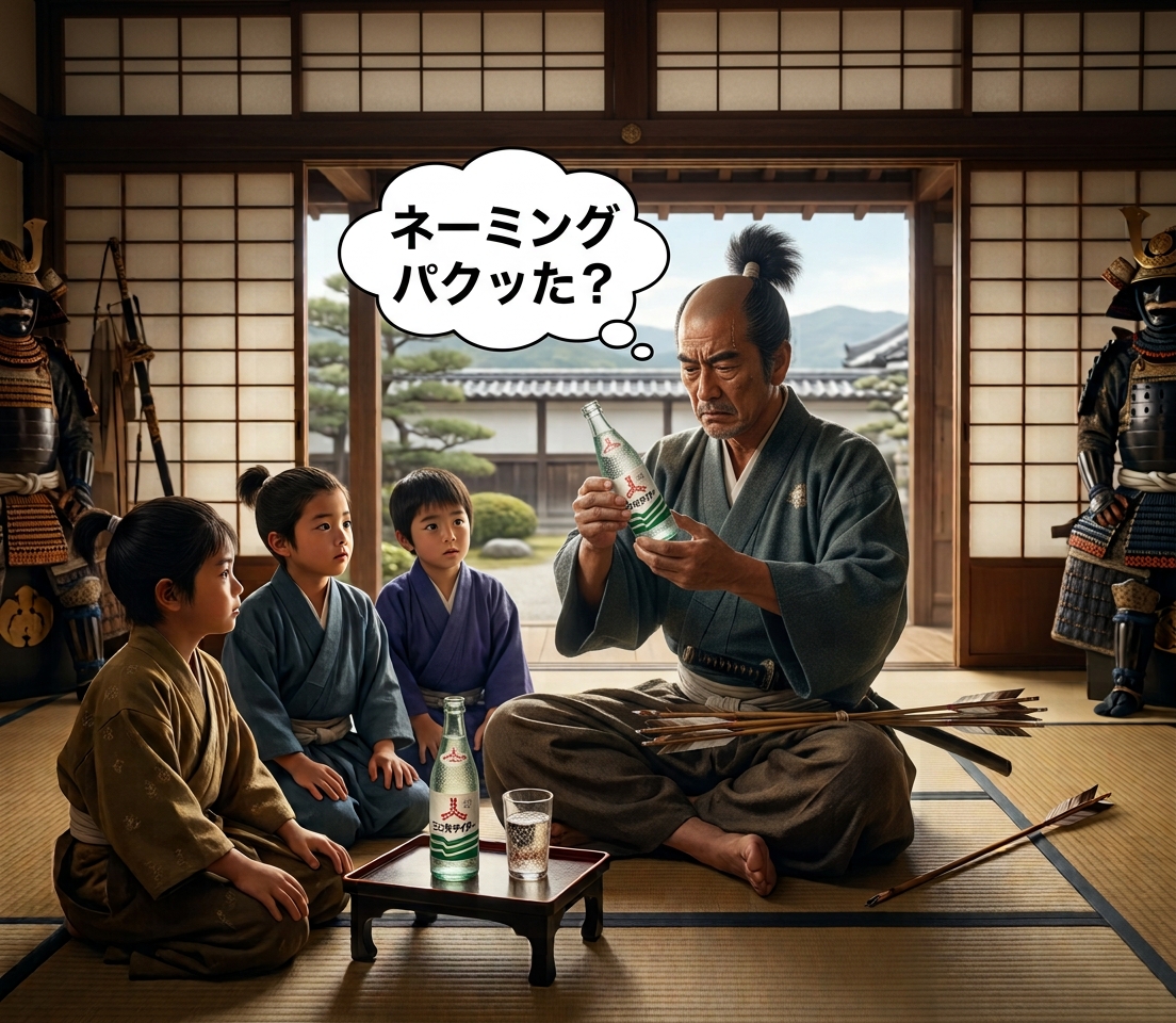 timeleap_take's tweet photo. 三ツ矢サイダーを飲む毛利元就
「ネーミングパクッた？」

#現代に迷い込んだ偉人 #毛利元就 #三本の矢 #三ツ矢サイダー #aiart https://t.co/yMJEHQLJeF