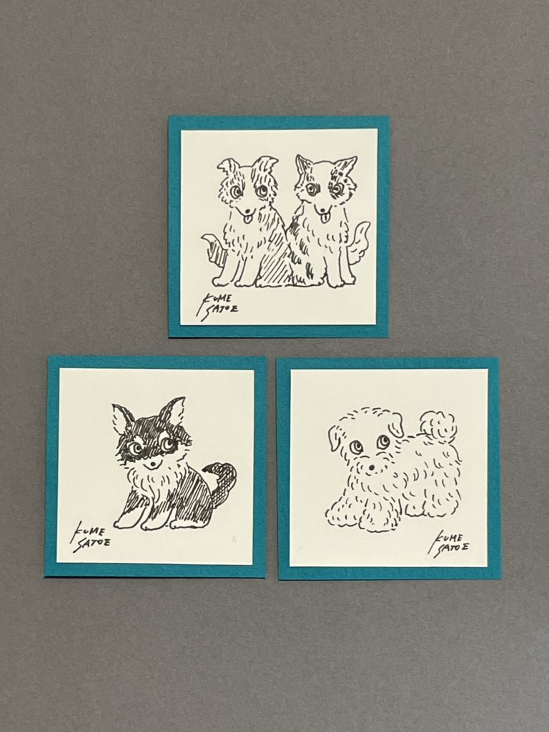 kumesatoe's tweet photo. 【ミニイラストオーダー】
個展「BUNNY !」の在廊中、お���きな動物イラストをお描きします。
1匹1,650円、2匹2,200円。所要時間5分程度。

【在廊予定】
17(木)12-15時
20(日)18-19時
22(火)12-18時
26(土)10時半-12時半
30(水)15-18時
変則的かつあんまりいなくてごめんなさい！お待ちしてます🫶 https://t.co/kS4p2i0Ent