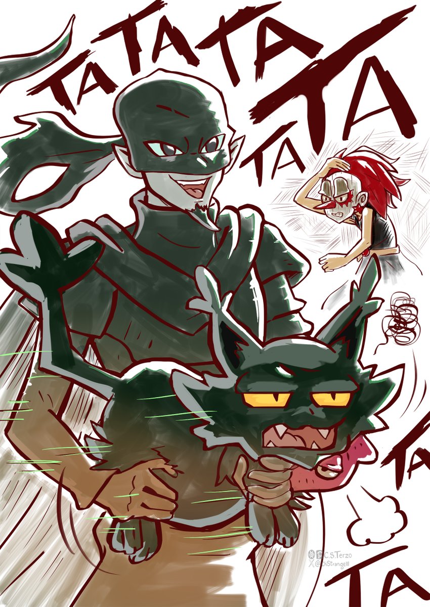 ChStrangelll's tweet photo. Remington Smisse using his Chacha gatling gun
while Maskemane lose the little sanity left he has

wakfu characters inspire on a curi i see https://t.co/pecHbT9OKa