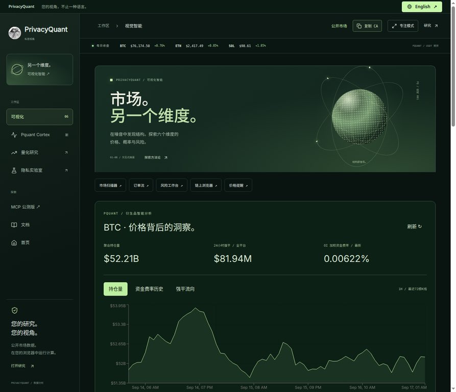 QuantPrivacy's tweet photo. 个重要的产品更新：PrivacyQuant 现已上线简体中文界面。

量化研究、可视化智能和隐私实验室现已支持中文。点击网页右上角即可切换语言。

相同的数据，相同的浏览器端计算体验。我们希望语言不再成为进入市场研究的门槛。@RobinhoodApp 🇨🇳

https://t.co/IVO5iIJdn6 https://t.co/7i3RcRcpY0