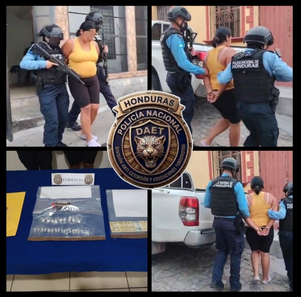 HNDaet's tweet photo. #ContraElMicrotráfico

#DAET captura a "La Wendy", con varias dosis de crack y cocaína en Copán.

La sospechosa es señalada por las autoridades como responsable del delito de tráfico de drogas e identificada como encargada del narcomenudeo. https://t.co/tkVRJvn0up
