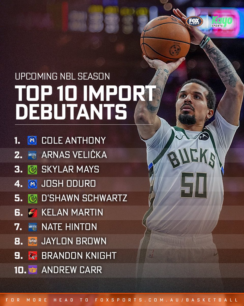 NBLPleb's tweet photo. Here are my Top 10 imports who are debuting in the NBL. 

The mid-season review might like completely different! 

#NBL #NBL27 https://t.co/7syKrCkSuR