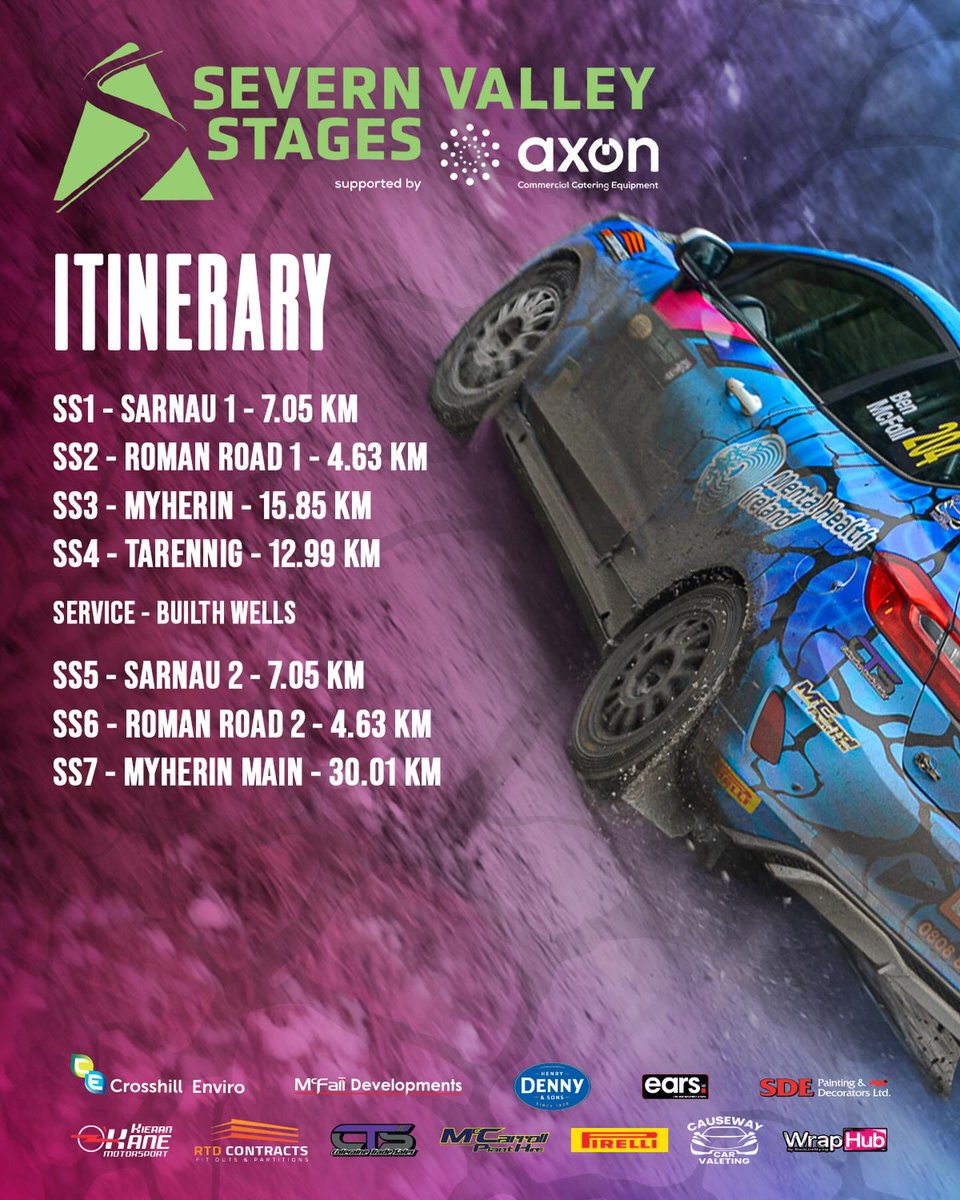 MadeleneShygf's tweet photo. STAGE ITINERARY
SS1 – Sarnau 1 (7. 05 km)
SS2 – Roman Road 1 (4. 63 km)
SS3 – Myherin (15. 85 km)
SS4 – Tarenig (12. 99 km)
Service – Builth Wells
SS5 – Sarnau 2 (7. 05 km)
SS6 – Roman Road 2 (4. 63 km)
SS7 – Myherin Main (30. 01 km)
A proper test https://t.co/JTxvwe3Idz