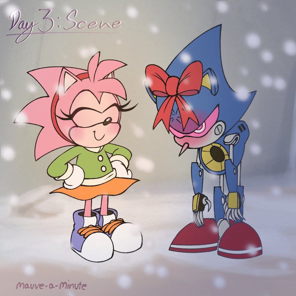 mauve_a_minute's tweet photo. Day 3: Scene + alt eyes
In the freezing snow, the machine felt warmth for the first timeโ๏ธ๐ฉท
#MetamyWeek2026 #metamy #amyrose #metalsonic https://t.co/Ds7nvIhq2J