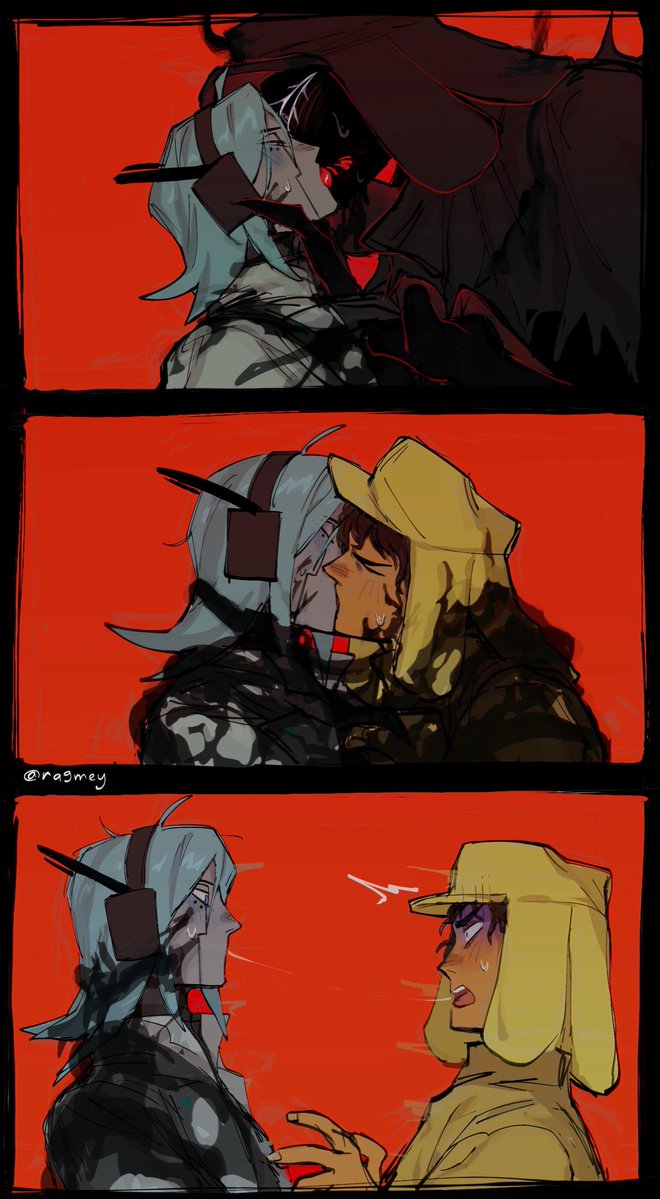 ra9mey's tweet photo. uhh #a1p116 (?) inspired by that venom kiss scene (assimilation is a symbiote ig)

#a1p1 #p116 https://t.co/QIz8AxnUMN