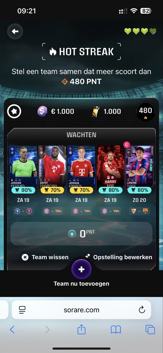 Bramster8's tweet photo. @NepentheZ Any thoughts? Got step 5 with Barca and reinvested in bundes gold packs: got kane en upa specials. https://t.co/8c9eizjZdF
