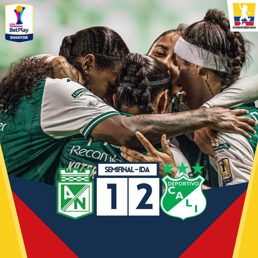 _superpoderosas's tweet photo. 🟢 ¡LAS 'AZUCARERAS' PEGARON PRIMERO! ⚪️

Deportivo Cali remontó y venció 2-1 a Atlético Nacional por las Semifinales - Ida de la Liga Femenina 🇨🇴🏆.

⚽️ Manuela González, Ingrid Guerra y Melanin Aponzá marcaron los goles del encuentro.

📸 @CaliFemenino https://t.co/W1uBCPm4Xy