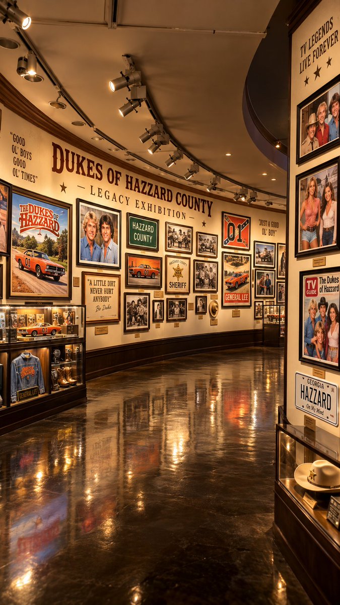 Collier_and_co_'s tweet photo. A little piece of TV history, preserved forever. #DukesOfHazzard #HazzardCounty #GeneralLee #DukeBoys #BoDuke #LukeDuke #DaisyDuke #TVLegends #TVHistory https://t.co/3gicPgodHQ