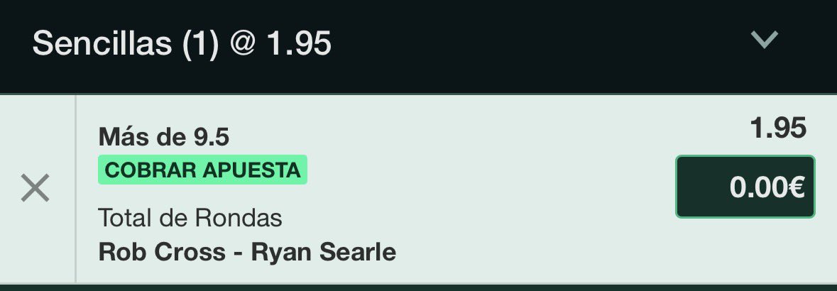 EricPicksz's tweet photo. ERROR DE CUOTA 🔥

O9,5 LEGS (x1,95)

STAKE 3

En el mercado está el over a 1,85 más o menos, partido para mi muy igualado con favorito a Rob Cross. Ambos jugando a un buen nivel y scores parecidos. 

Predicción : 6-4 para Cross 10 legs https://t.co/zPkYjWEGDm