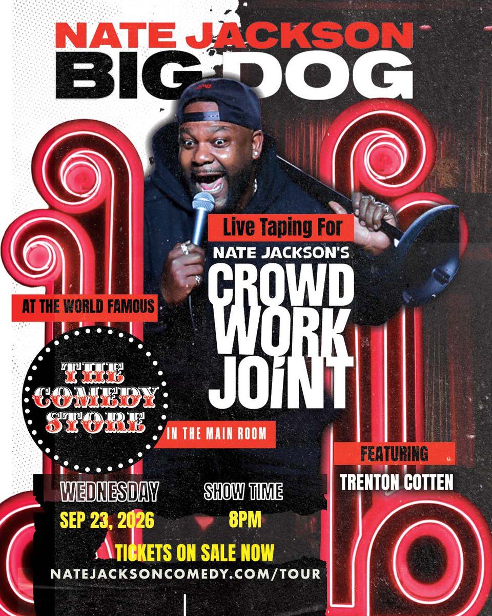 TheComedyStore's tweet photo. *25 Tickets Remaining*

September 23rd - Nate Jackson takes over the Main Room!

Tickets at https://t.co/q9uNkogM7E

#thecomedystore https://t.co/cbI5Smjurq
