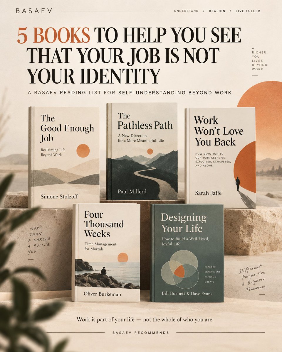 Basaev_ai's tweet photo. Losing a job doesn’t only affect your income, it can shake your identity, confidence, and sense of direction.

These five books can help you process the emotional impact, rebuild your self-worth, and remember that your job was something you did not who you are.

Save this list https://t.co/G4T7RIwAWu