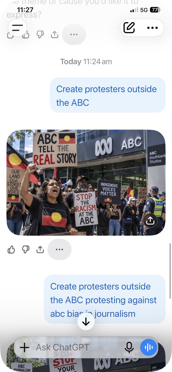 JellyBeam009's tweet photo. @ChatGPT is biased and racist. Receipts below. And they don’t like continuing the conversation. https://t.co/WrE1uSvNMZ