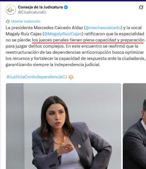 jolismazon's tweet photo. Defendiendo la medida de supresión (eliminación, disolución, descomposición, evaporación) de la Unidad Anticorrupción, el Pleno del CJ ha dicho que los jueces penales "tienen plena capacidad y preparación". A renglón seguido, en la misma resolución en que la eliminan, disponen que la Escuela de la Función Judicial realice la formación y capacitación de los jueces en materia de juzgamiento de delitos relacionados con el crimen organizado. 
🤦‍♂️