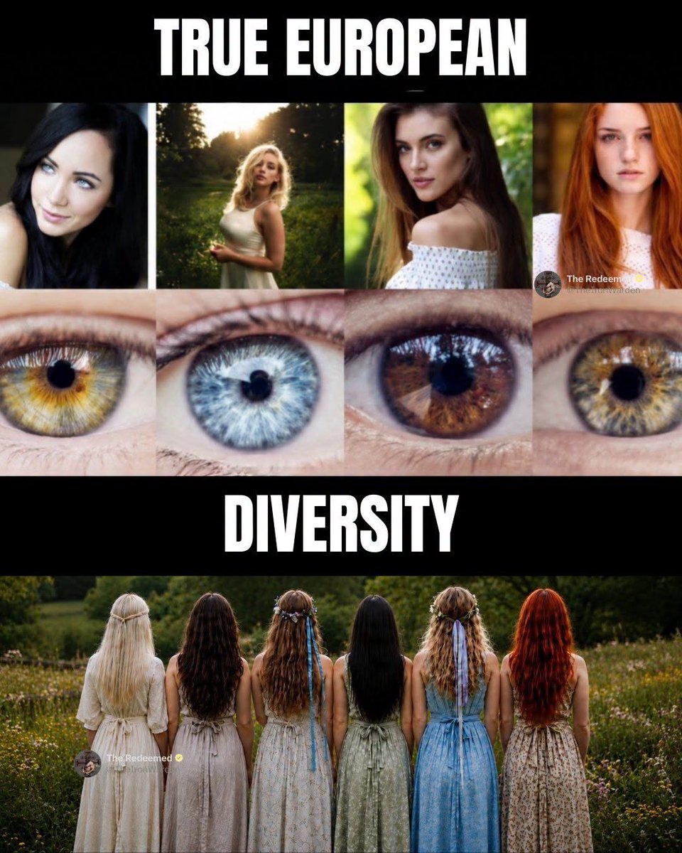 ShaktiFlo's tweet photo. Complexion, eyes, &amp; hair ~ only white European women are oh, so fair! 🌹 🌷 🌸 https://t.co/9YH4qjvkSA