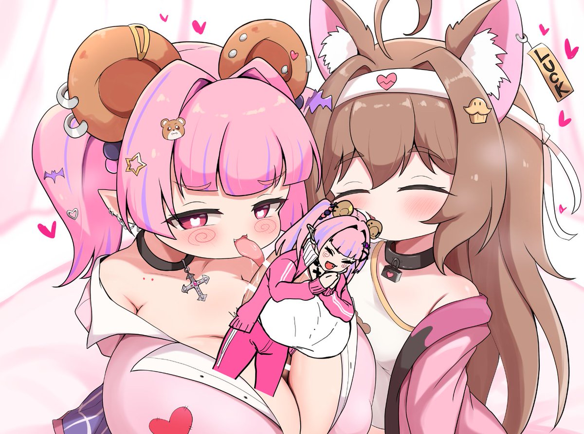 druilla2ma's tweet photo. gyuhhhh stop licking dru!!!! vampbear and kitty brats!!! 💢 (they are not licking dru below) #druillacoomer #lullsyart https://t.co/Jf8EqQHBDr