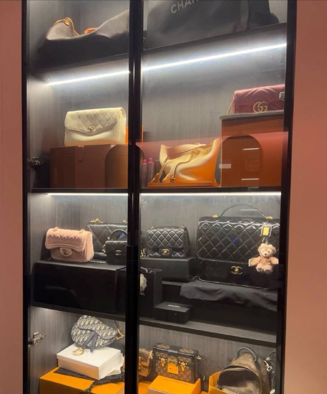 Bby0801's tweet photo. The bags I’ve bought over the years—the one I use most often is, of course, the Chanel. The ones I use the least are the Dior Saddle and the LV "Little Box," as neither can hold anything. https://t.co/HIQLesaxPD