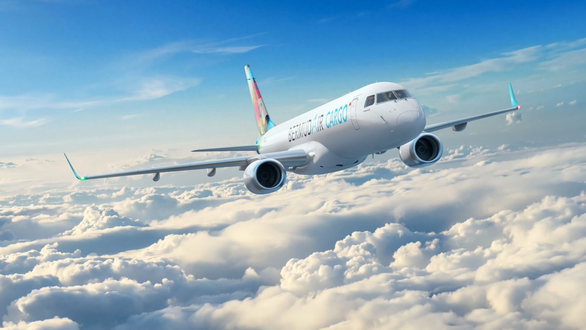 Enel_Aire's tweet photo. #Entérate #BermudAir se convertirá en el segundo operador a nivel mundial del #Embraer E-Freighter, tras acordar con Regional One el arrendamiento de un #E190F. 

La aeronave será la primera de esta versión de carga en operar en América, ampliando las operaciones de la aerolínea hacia el transporte de mercancías.

https://t.co/0uvqDfDDTI