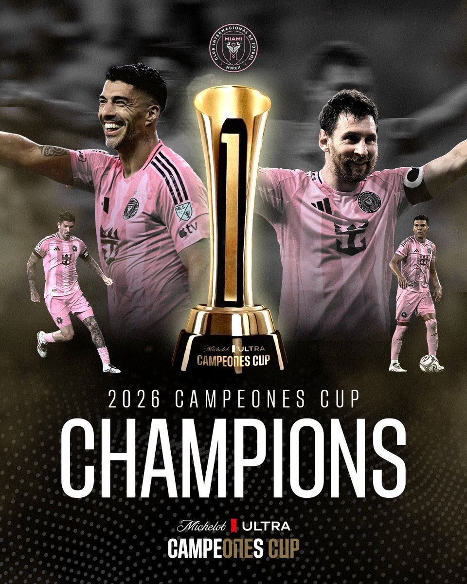 porquetendencia's tweet photo. "Inter Miami":
Porque derrotó a Cruz Azul y ganó la #CampeonesCup https://t.co/6I8nN0XppD
