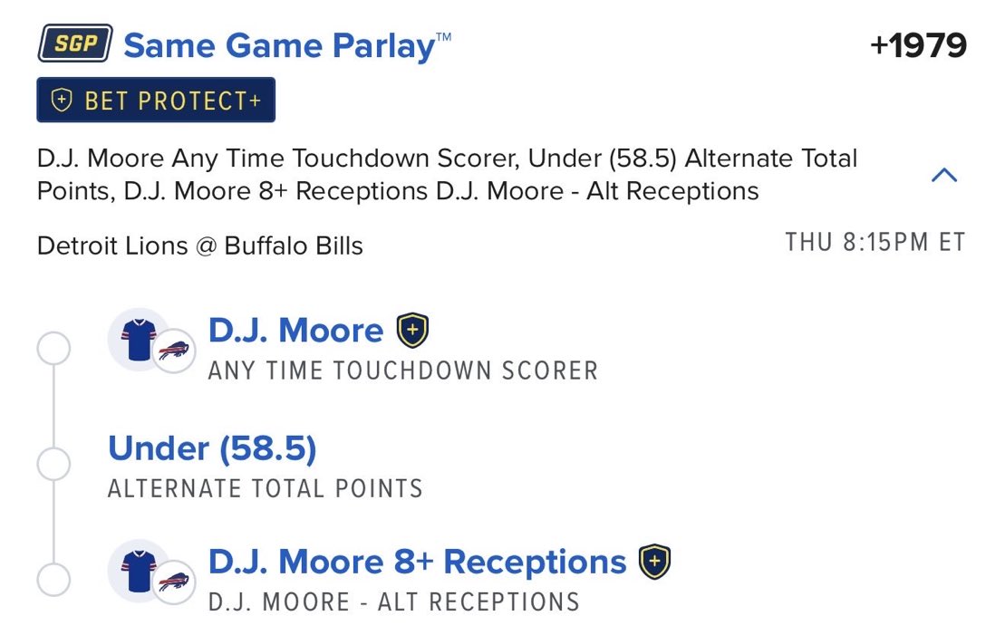 MBWHYTESBET's tweet photo. π₯π 3-LEG SAME GAME PARLAY π₯
π +1979 ODDS π
1οΈβ£ D.J. Moore β ANYTIME TD ππ₯
2οΈβ£ UNDER 58.5 β ALTERNATE TOTAL POINTS π―
3οΈβ£ D.J. Moore β 8+ RECEPTIONS π
π° 3 LEGS β’ +1979 β’ LETβS RIDE! π₯
#NFL #NFLParlay #SameGameParlay #NFLPicks #NFLBets #AnytimeTD #DJSports #FootballPicks #SportsBetting #ParlayPicks #BettingTwitter @Playbook