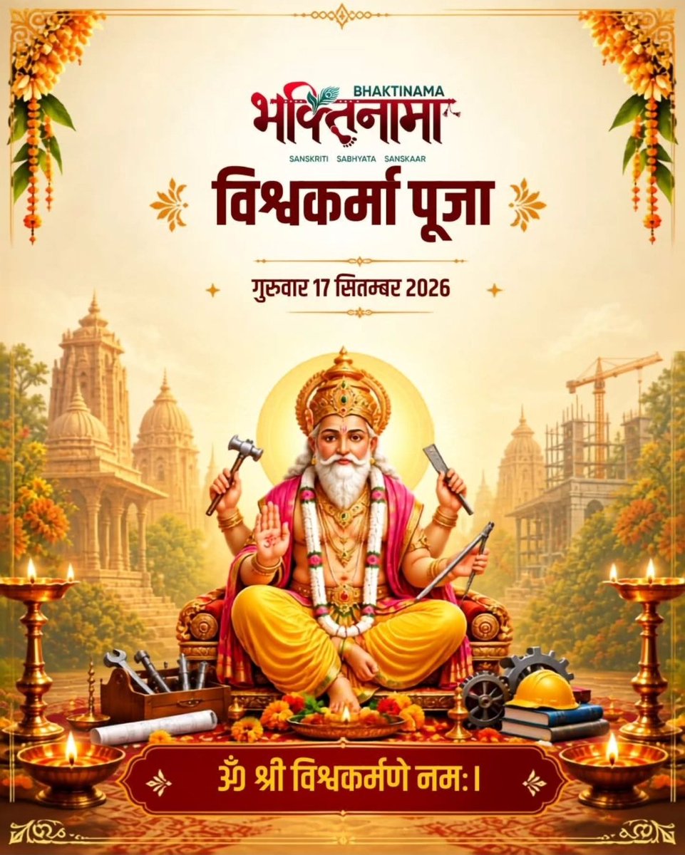 GhanendraTrive3's tweet photo. #भगवान_विश्वकर्मा 
#17_सितंबर 

सृष्टि के प्रथम इंजीनियर एवं वास्तुकार 
भगवान विश्वकर्मा को 
 उनकी जयंती पर सादर नमन 🙏🙏 
एवं सभी देशवासियों को हार्दिक शुभकामनाएं 🌹🌹 https://t.co/6uHJo7Zz6a