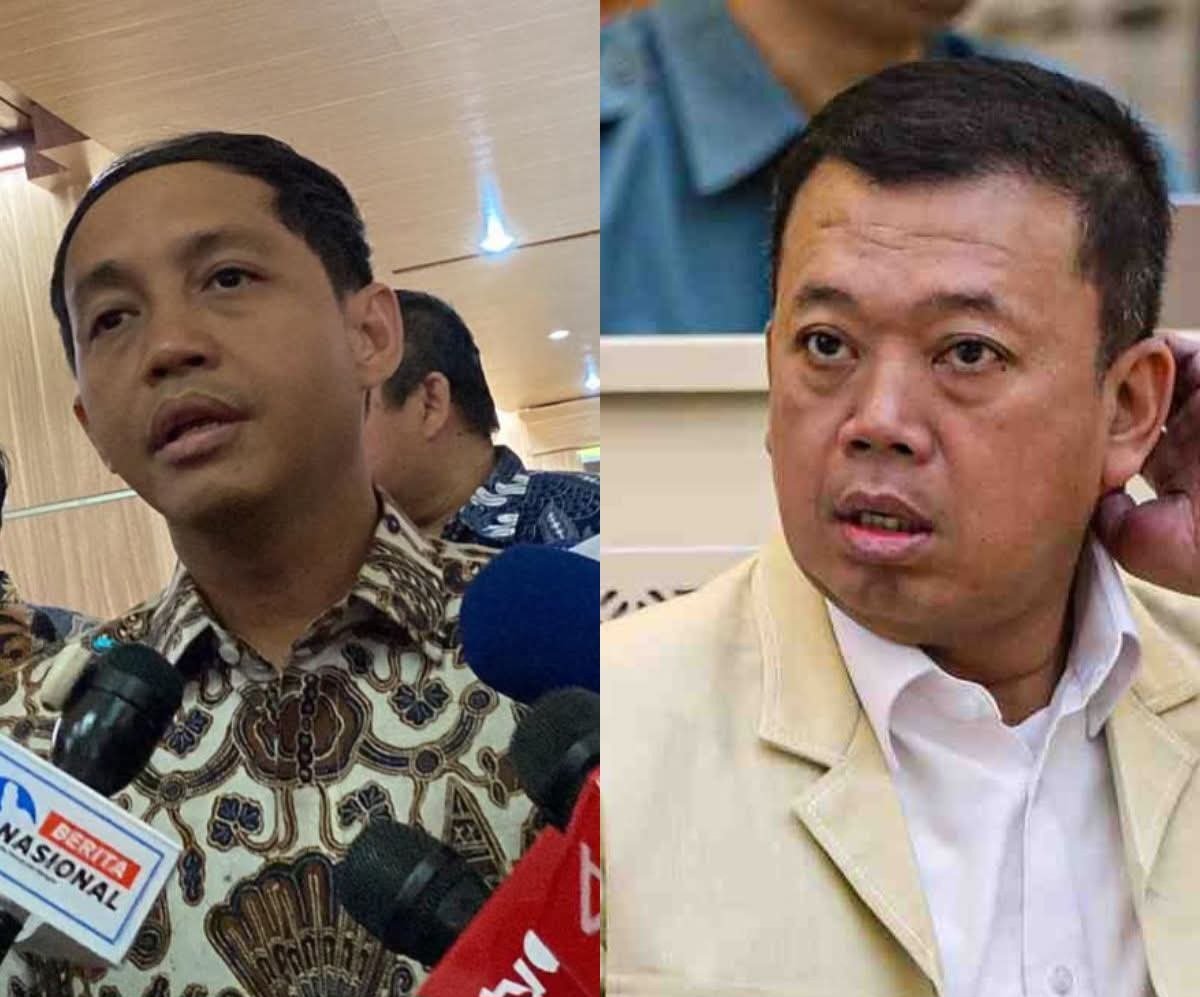 regar_op0sisi's tweet photo. Yang satu titipan Jokowi 
Satunya lagi tim pemenangan 02.

Duri dalam daging dipemerintahan presiden @prabowo. 

Tetaplah putus asa selama orang orang model begini masih banyak dilingkaran istana.
@RajaJuliAntoni 
@NusronWahid1 https://t.co/RUPTVBuvUt