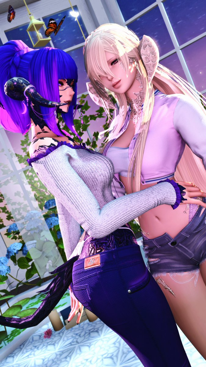 SecretaryLuso's tweet photo. Lizzer hangout~! 🩷💜 
w/ @Blue_Bnnuy's very lovely Emma! https://t.co/EjIvkc14FC
