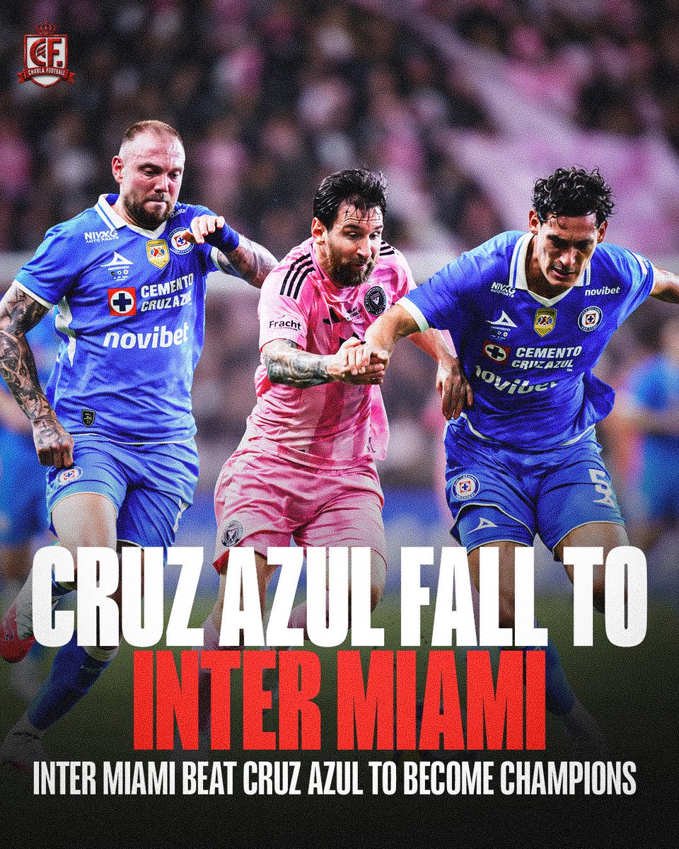 CharlaFtbl's tweet photo. 🏆🩷 INTER MIAMI ARE CAMPEONES CUP CHAMPIONS

Inter Miami defeated Cruz Azul to lift the trophy. Messi and company are celebrating another title after beating La Máquina. 🔥

MIAMI TAKE HOME THE CUP. 🏆🌴 https://t.co/D2AMeU90wh