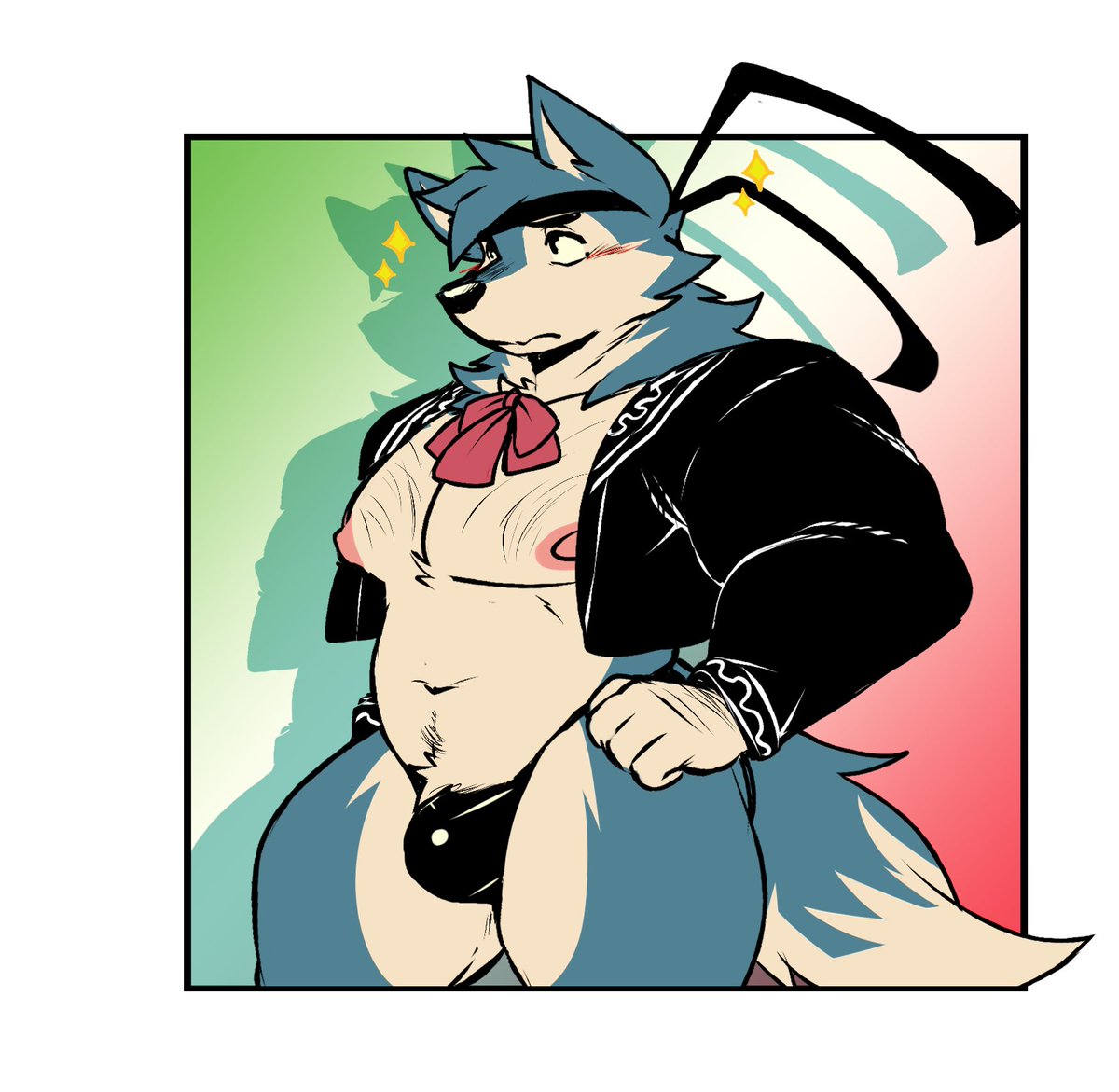 Rook_Kawa's tweet photo. Quick doodle, Mexican Wolfus!
It’s Independence celebrations in my country, so I just drew him for fun lol https://t.co/0IdwubO2yr