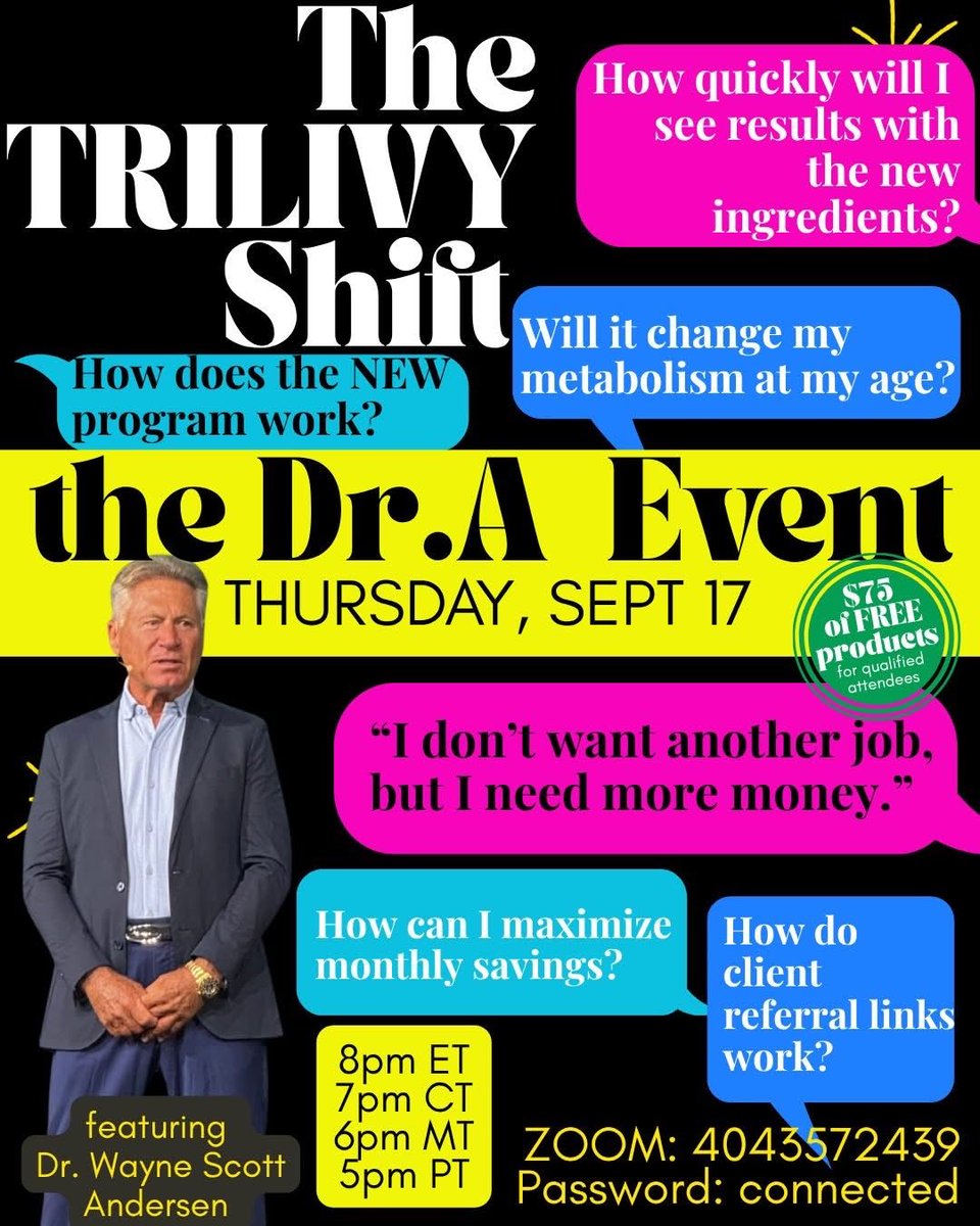 blckjck777's tweet photo. 💙💛Belly fat. Brain fog. What used to work isn’t working anymore. Sound familiar?

Have questions about the NEW Trilivy program?

How does it work? How quickly will I see results? Will it change my metabolism at my age?

📣Join us for a FREE Zoom featuring Dr. A https://t.co/xaptVfiX2J