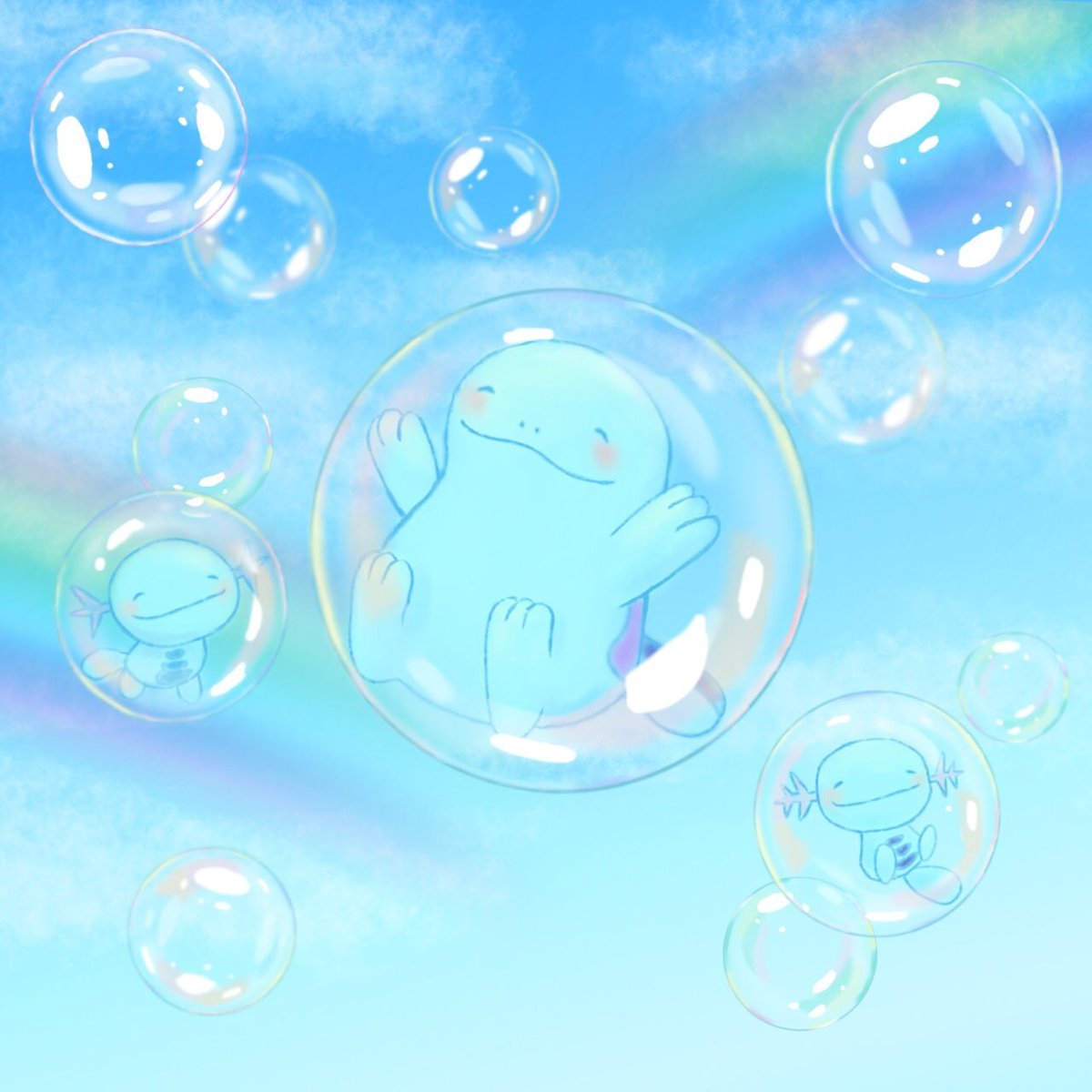 Fondue_sweet's tweet photo. シャボン玉でどこまでも🫧(再掲です)
#ポケモンイラスト https://t.co/l6YIMf5Sia