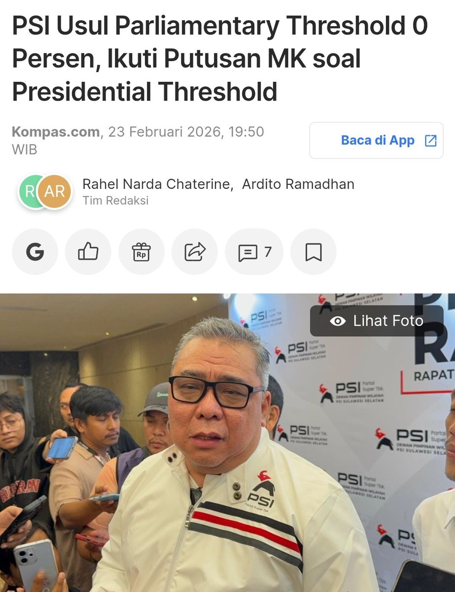 03__nakula's tweet photo. Waduhh!! 😱
Apakah ini bisa disebut Gerindra sengaja menjegal partai gajah duduk.

Gerindra setuju parliamentary threshold 5% sementara PSl ingin Parliamentary Threshold 0% seperti Presidential Threshold untuk pemilihan presiden. https://t.co/OlFG5V7c8L