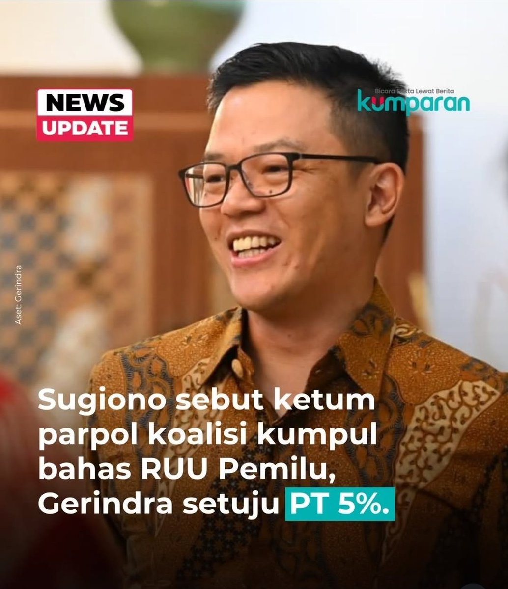 03__nakula's tweet photo. Waduhh!! 😱
Apakah ini bisa disebut Gerindra sengaja menjegal partai gajah duduk.

Gerindra setuju parliamentary threshold 5% sementara PSl ingin Parliamentary Threshold 0% seperti Presidential Threshold untuk pemilihan presiden. https://t.co/OlFG5V7c8L