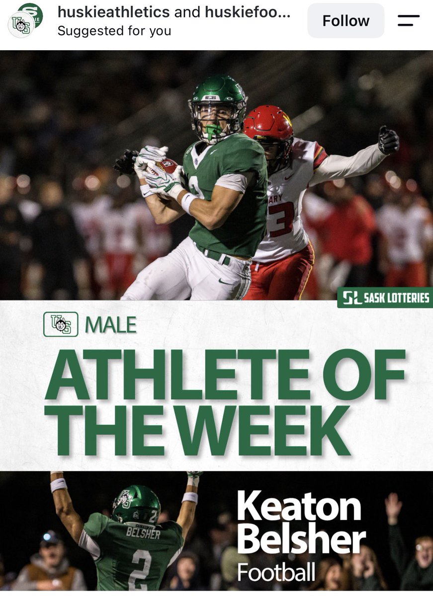 CBelsh's tweet photo. Was a crazy week. True Freshman @KeatonBelsher02 and the Huskies won their first game of the year, Homecoming. Over 8,000 in attendance. Was our first homecoming and it didn’t disappoint. Keaton has definitely found his home!!! On to the next… https://t.co/CufGIFCRc2