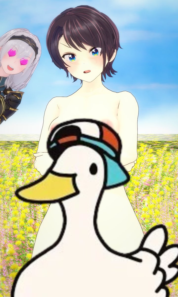 BoxmanPosts's tweet photo. SENFtember Day 16: Convenient Censor #senftember2026

However Subaru ended up in this situation, she looks really cute without clothes.

Oh yeah, and that nude girl sure is cute too. #Hololewd https://t.co/GTZxpPOuTA