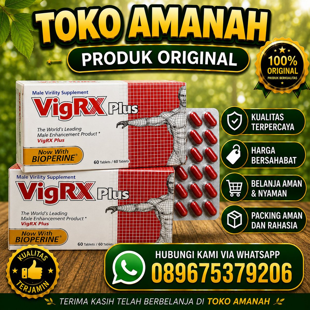 AjongShop99's tweet photo. Jual VIGRX PLUS USA isi 60 tablet obat herbal pemanjang penis

Order WhatsApp : 089675379206

vigrx plus usa Obat pembesar pemanjang penis dengan hasil Lebih Cepat permanen.
Dan digunakan untuk obat tahan lama sperma Serta Melancarkan aliran darah ke area penis https://t.co/FRxcljmj6k