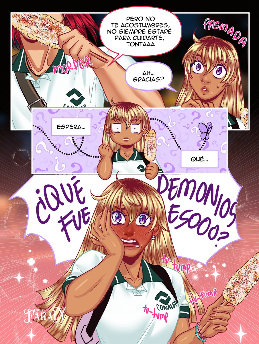 FaralyArt's tweet photo. Felices fiestas mexicanas y que mejor forma de celebrar que con un buen elote preparado 🤠🤙🏼 Sin querer queriendo termine este cómic para estas fechas, me tarde bastante, casi el mes xd pero espero les guste otra chocoaventura de Castiel y Yuki en el AU del Conalep 😌💜✨ https://t.co/pOMFa8kRhj