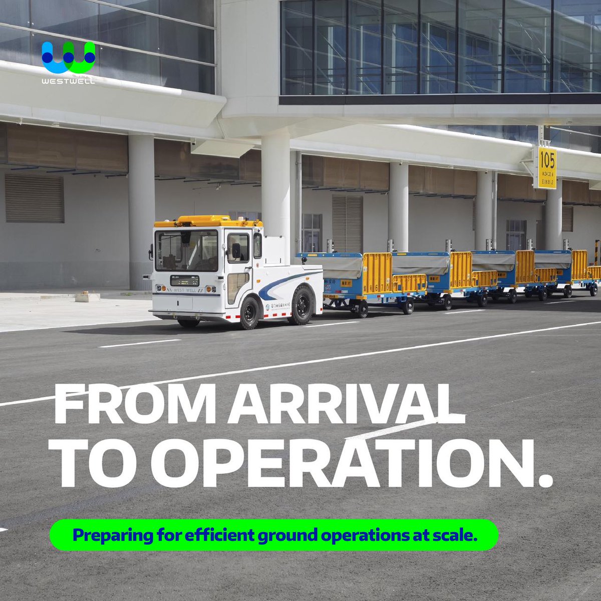 Westwell_AI's tweet photo. Touchdown in Xiamen! โ๏ธโก
17 all-electric Q-Tractor P40s have arrived at Xiamen Xiangโan International Airport.
Westwell, from vehicle to fleet to operation. ๐โก๏ธ
#Westwell #QTractor #AutonomousGSE #AirportAutomation #GroundHandling https://t.co/nKeLoIhB3c