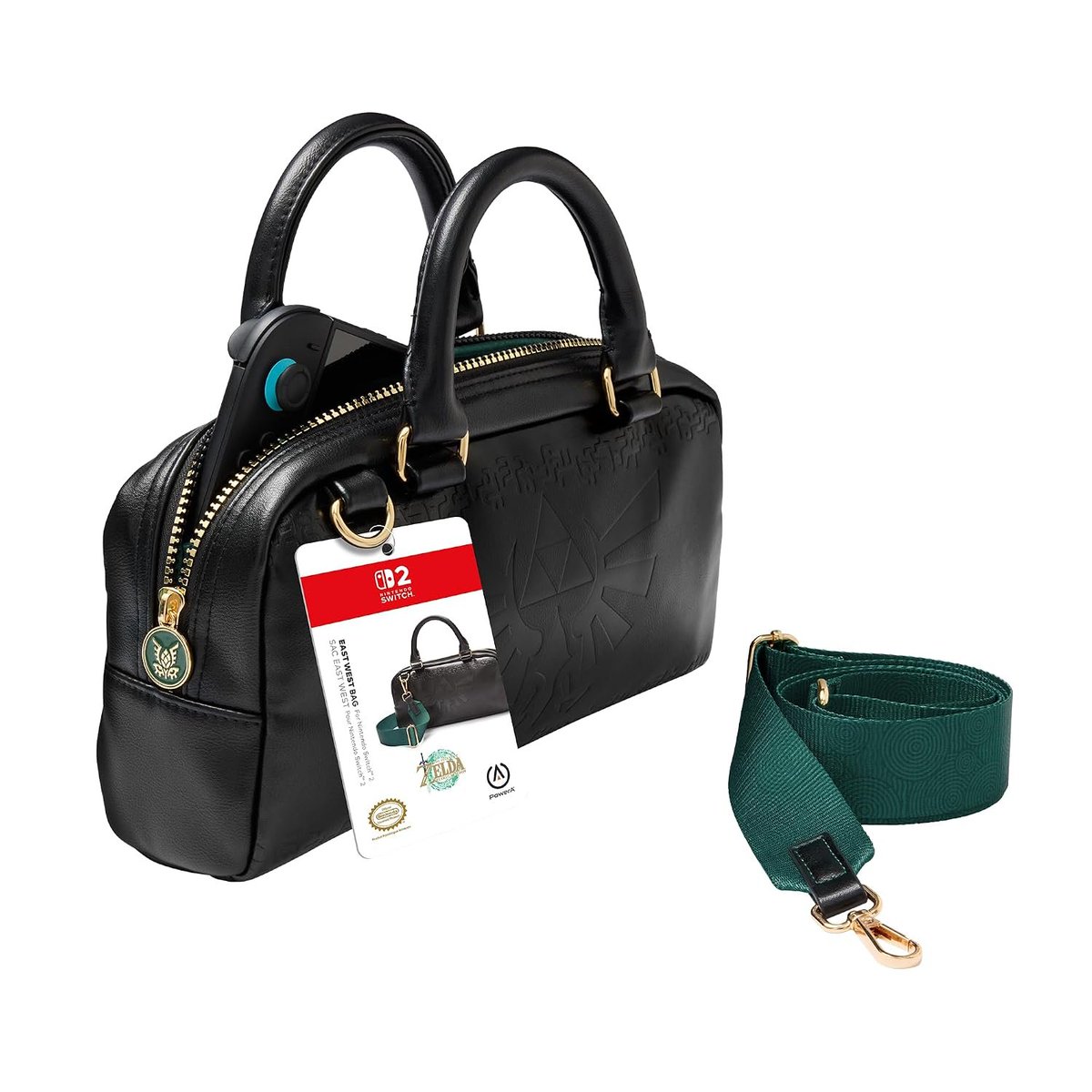 Wario64's tweet photo. Zelda - Hyrule Crest PowerA East West Bag for Nintendo Switch 2 up for preorder on Amazon ($44.99) https://t.co/0UEIYeuQFt #ad https://t.co/zvGdc7rFag